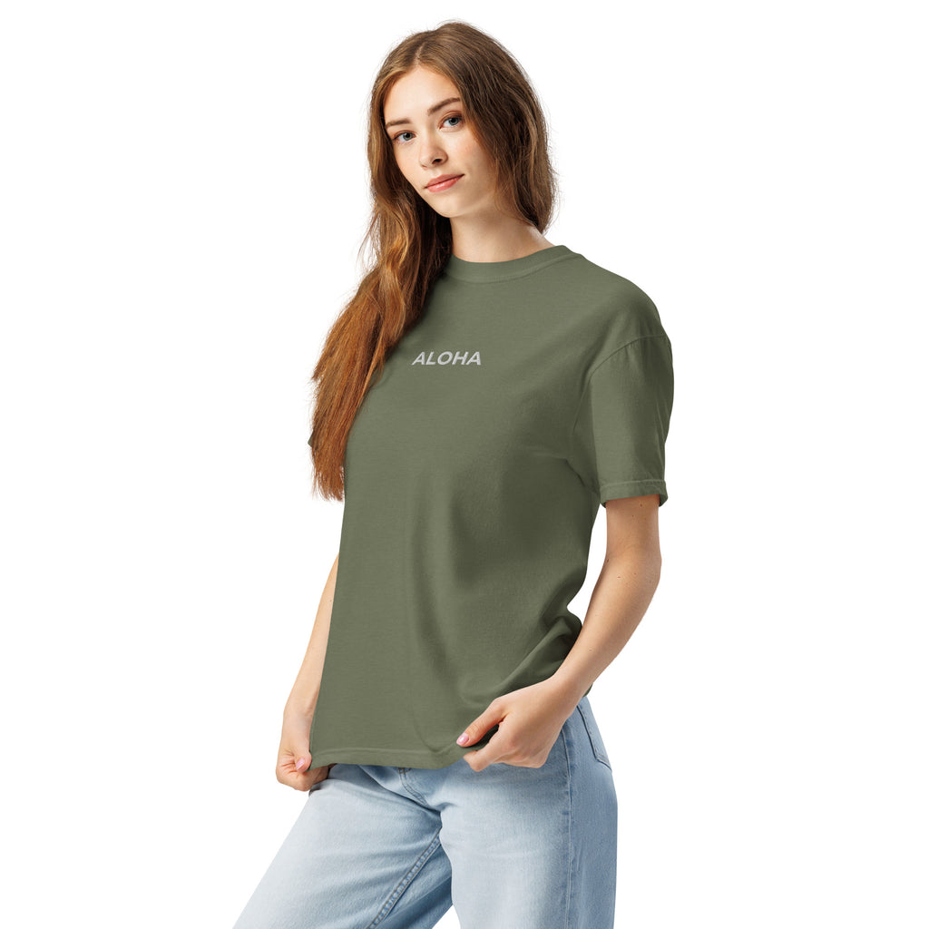 Aloha Premium Embroidered T-Shirt Reverse-T-shirt-alohabae