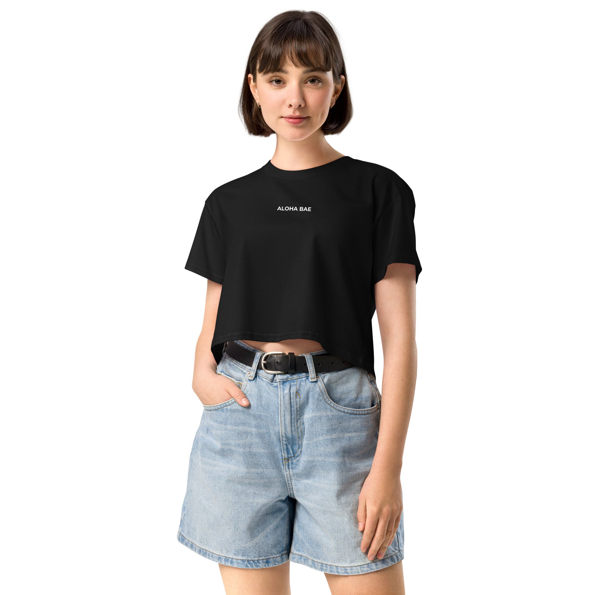 Aloha Bae Mini Logo Premium Crop Top Reverse-Activewear-alohabae