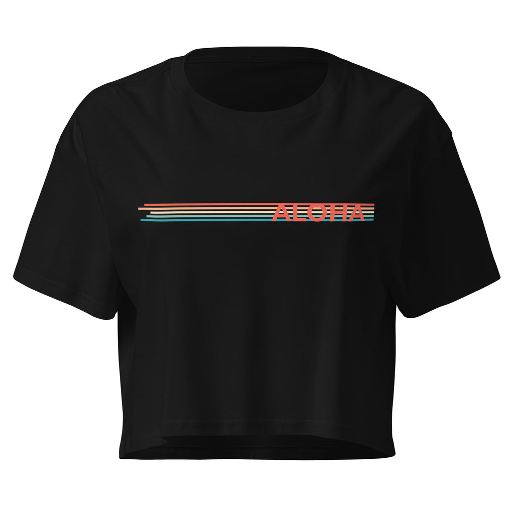 Retro Lines Aloha Crop Top-T-shirt-alohabae