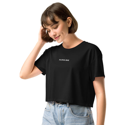 Aloha Bae Mini Logo Premium Crop Top Reverse-Activewear-alohabae