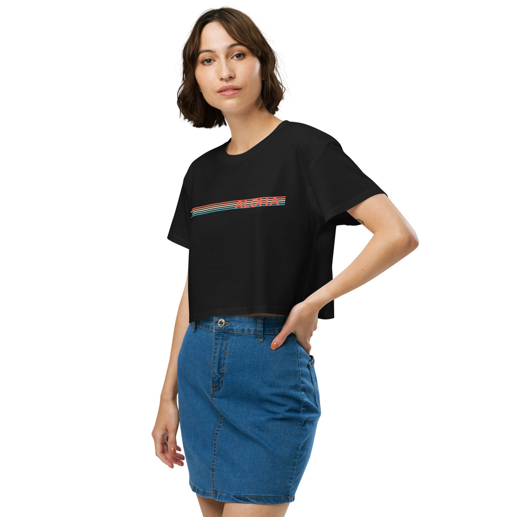 Retro Lines Aloha Crop Top-T-shirt-alohabae