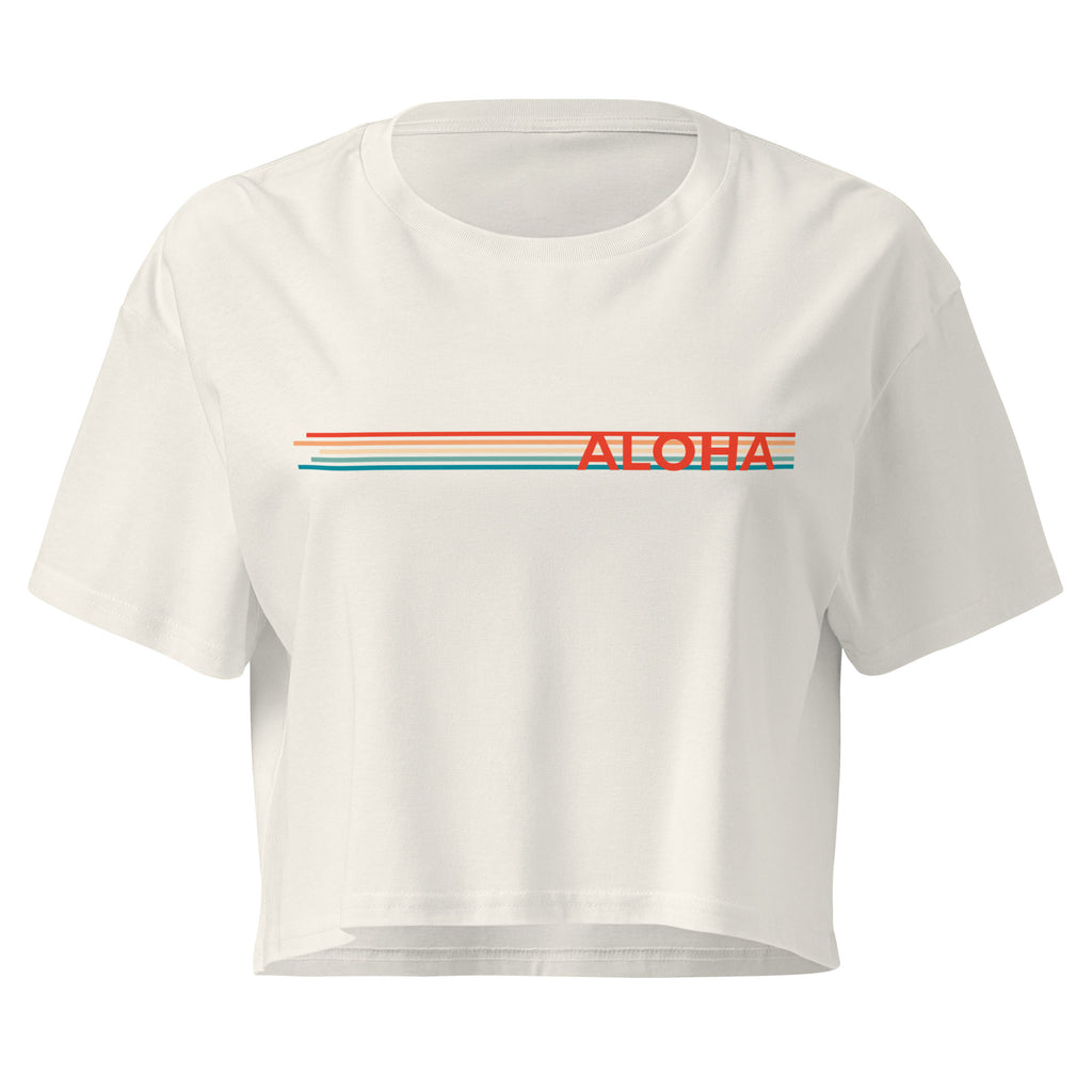 Retro Lines Aloha Crop Top-T-shirt-alohabae
