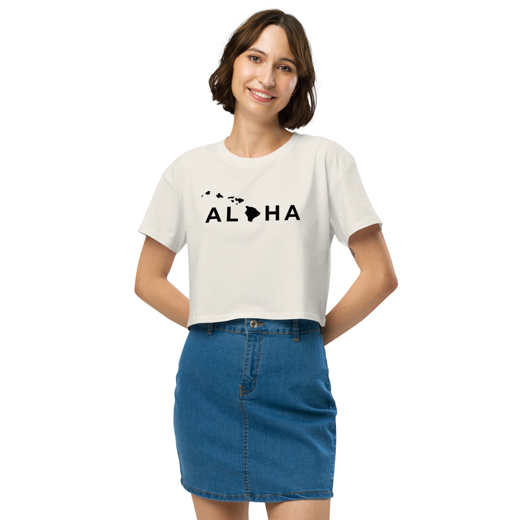 Aloha Islands Premium Crop Top-T-shirt-alohabae