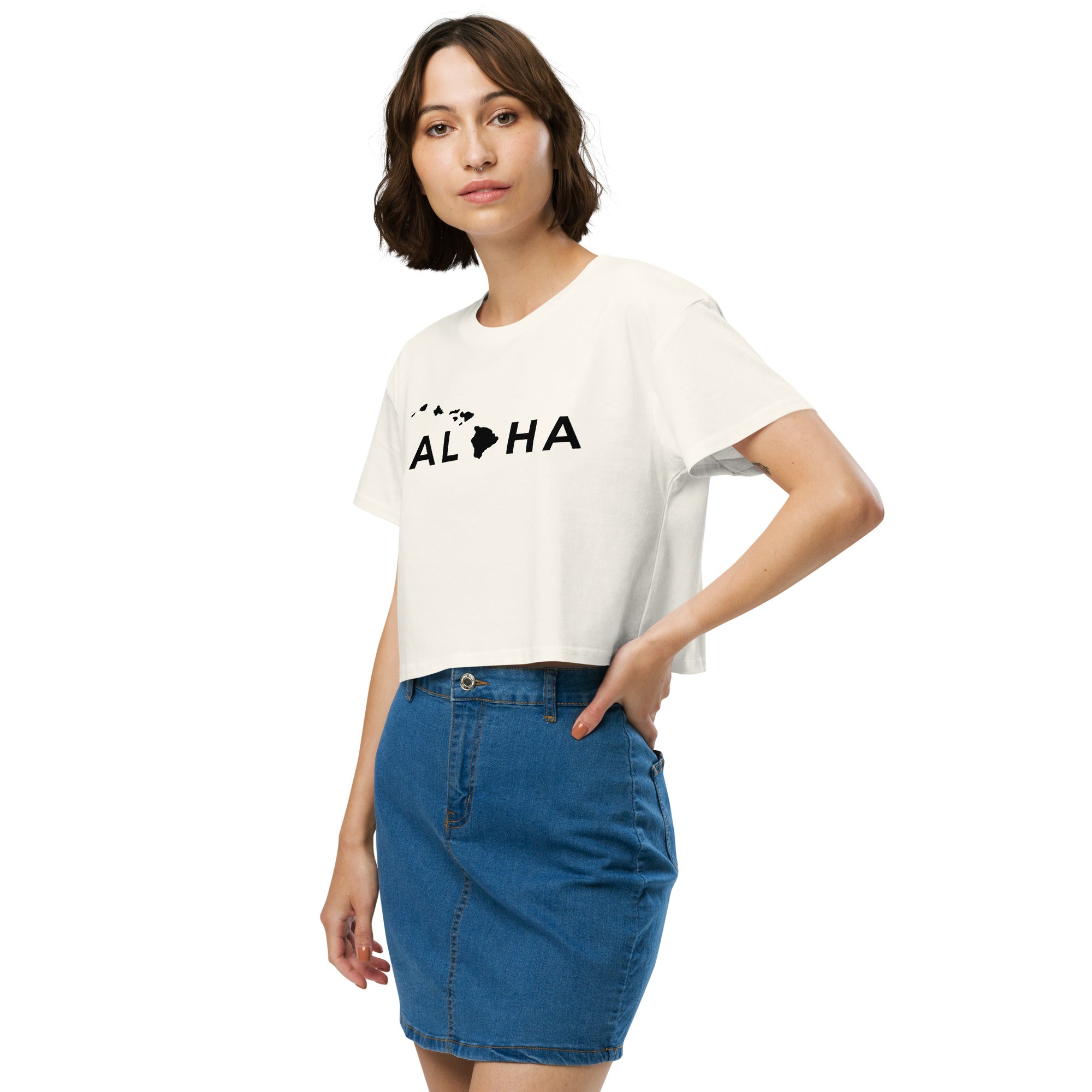Aloha Islands Premium Crop Top-T-shirt-alohabae