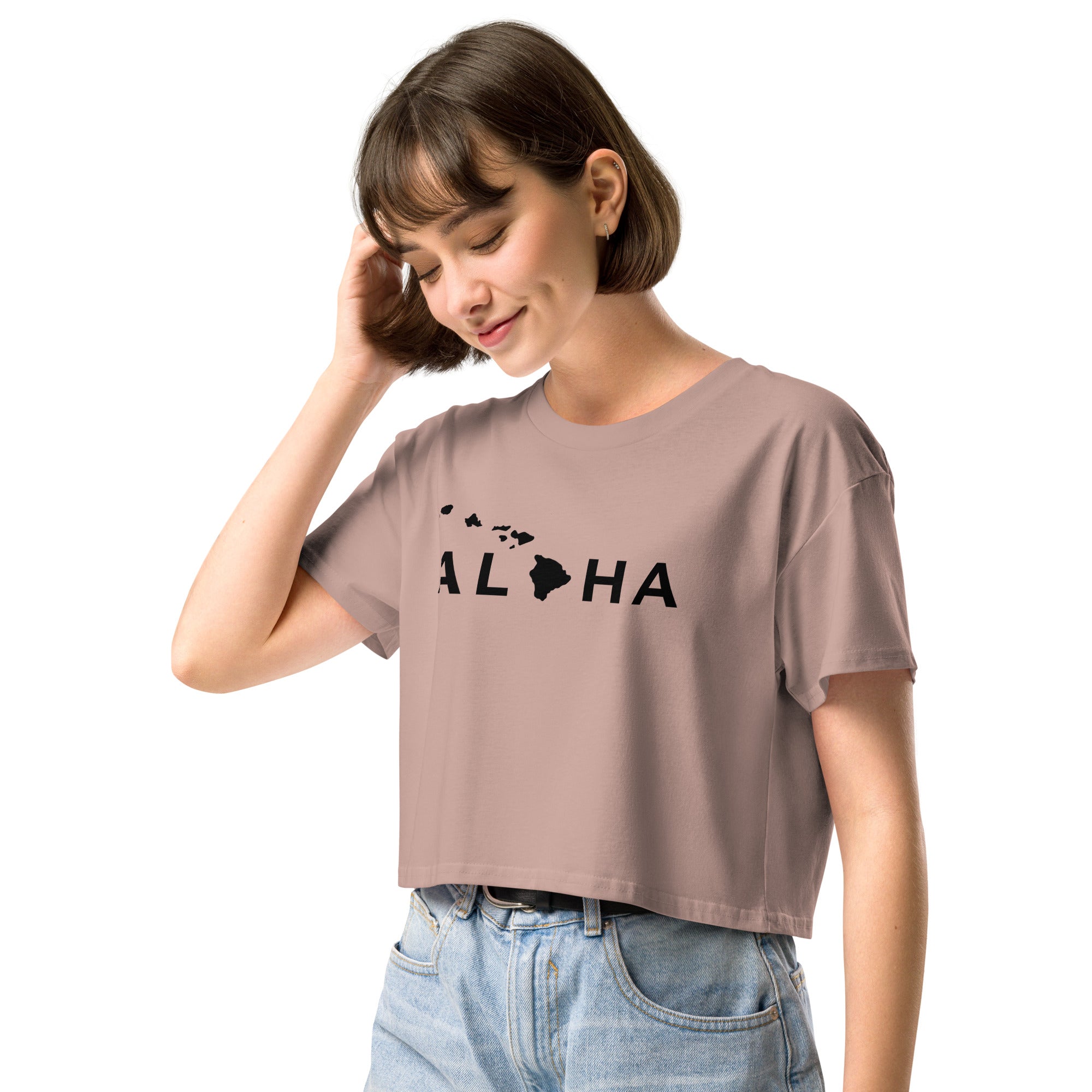 Aloha Islands Premium Crop Top-T-shirt-alohabae