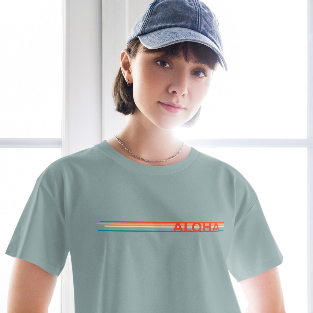 Retro Lines Aloha Crop Top-T-shirt-alohabae