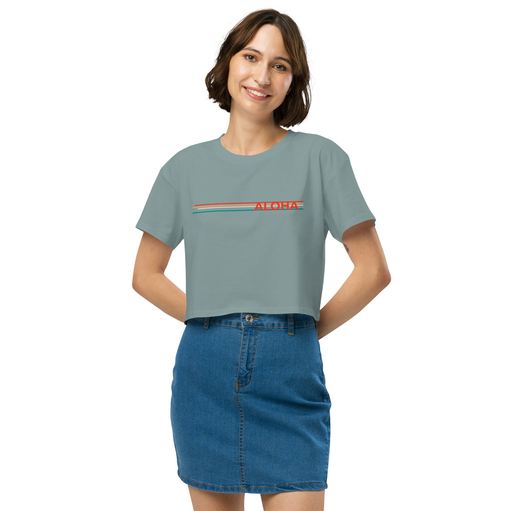 Retro Lines Aloha Crop Top-T-shirt-alohabae