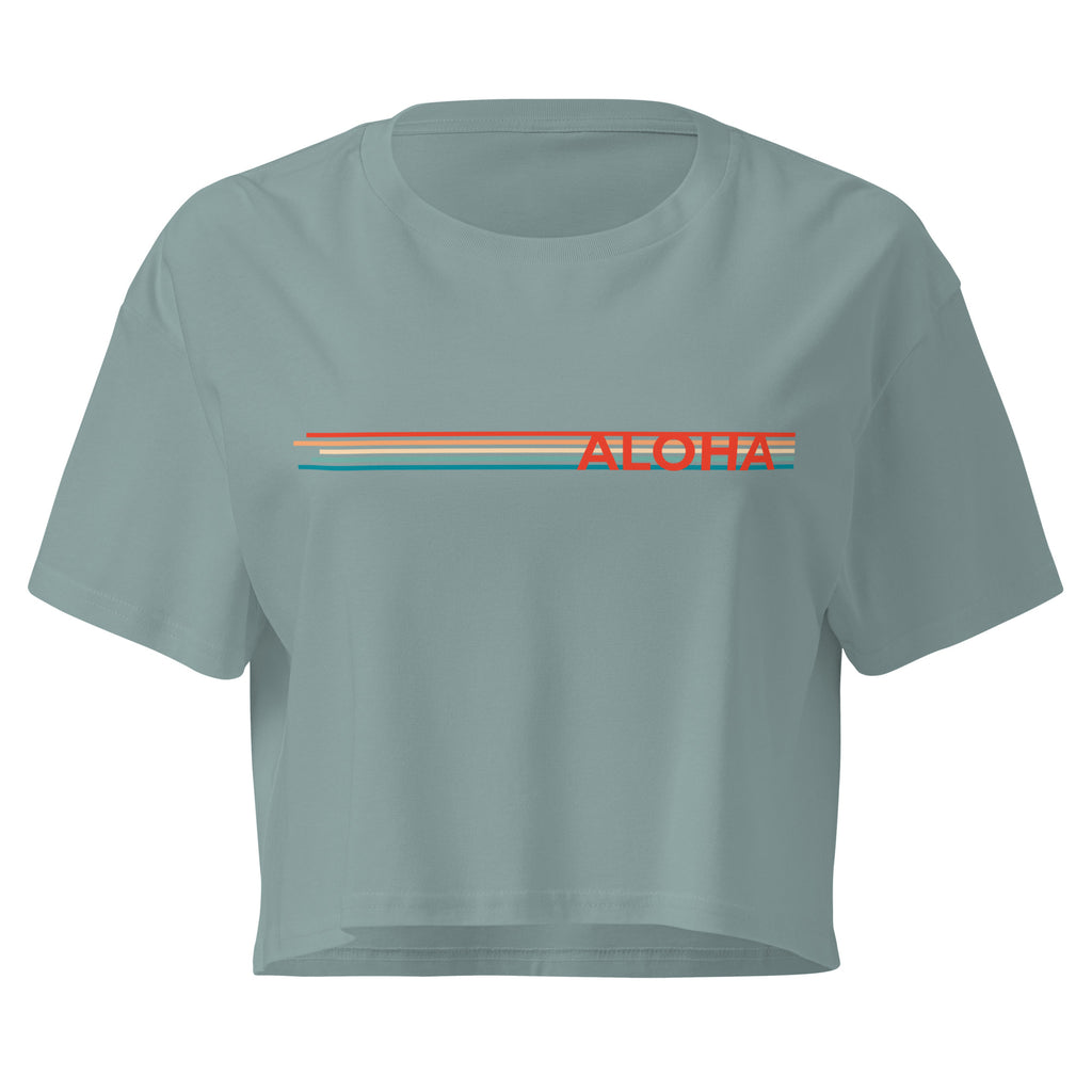 Retro Lines Aloha Crop Top-T-shirt-alohabae
