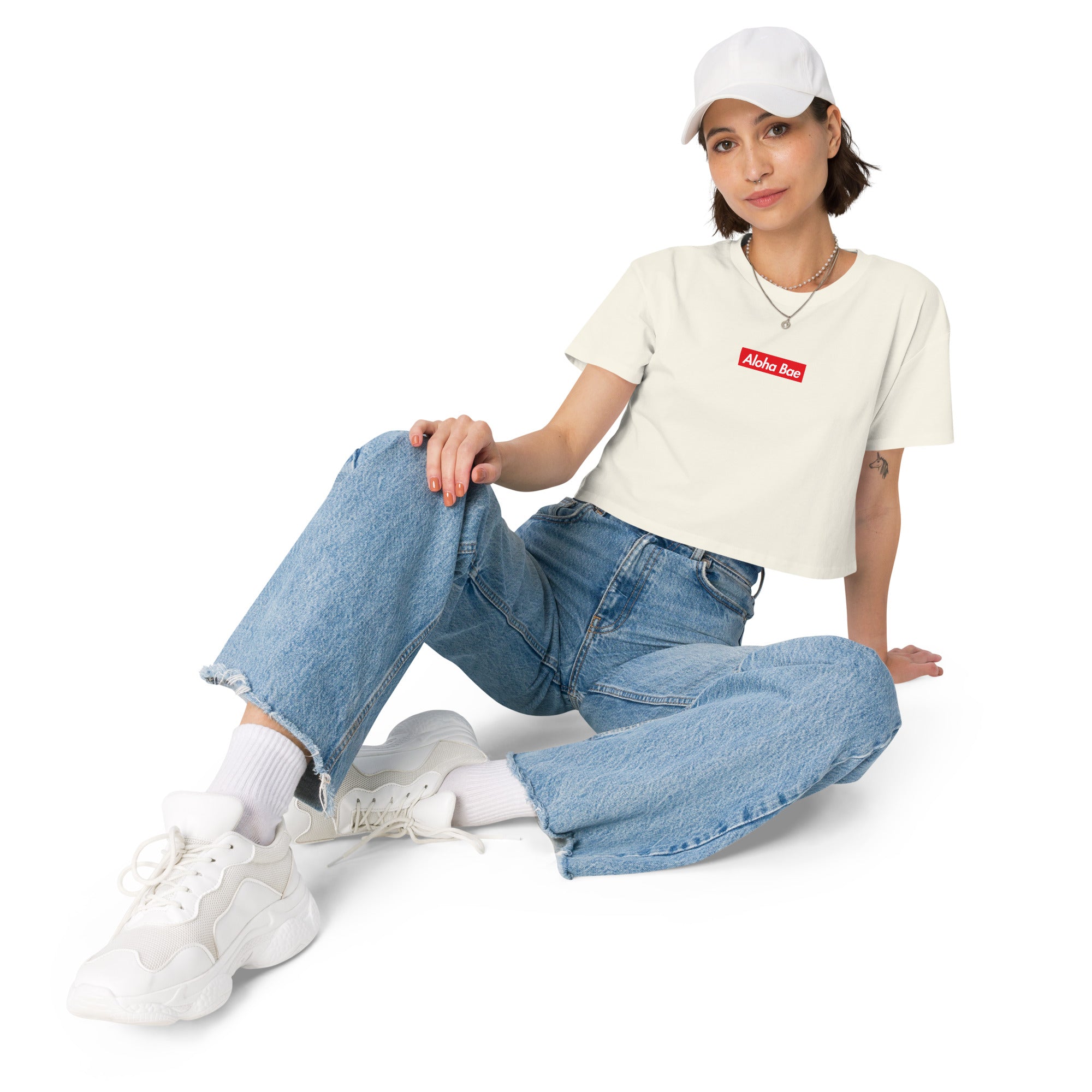 Aloha Bae Streetwear Logo Crop Top-T-shirt-alohabae
