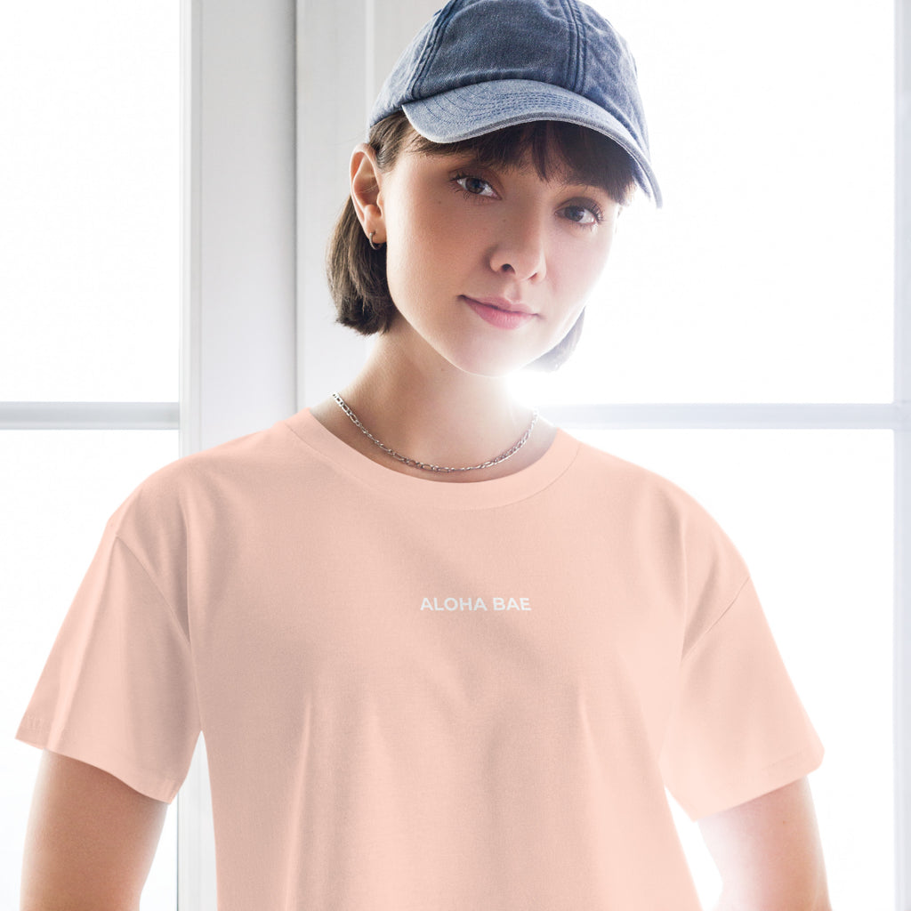 Aloha Bae Mini Logo Premium Crop Top Reverse-Activewear-alohabae
