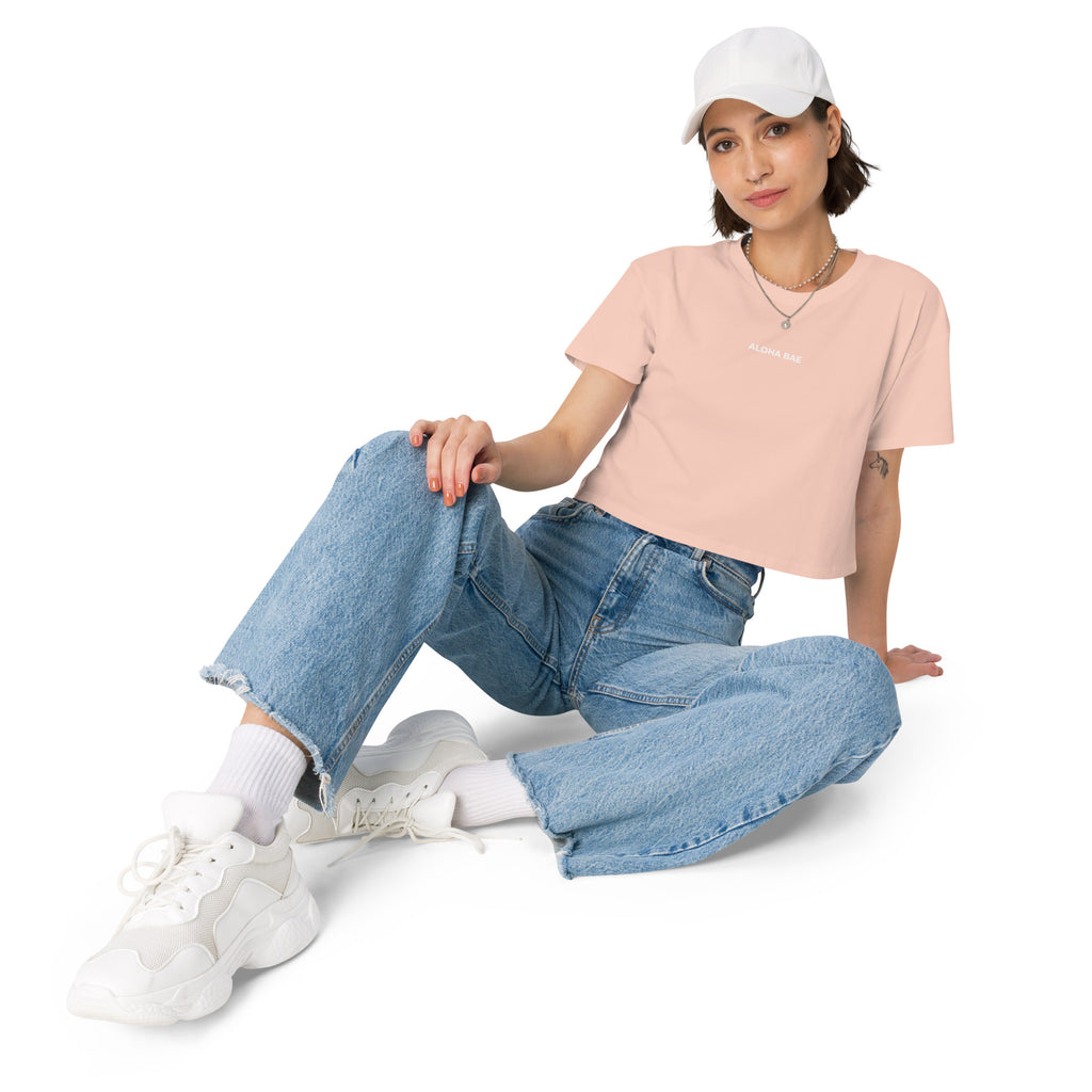 Aloha Bae Mini Logo Premium Crop Top Reverse-Activewear-alohabae