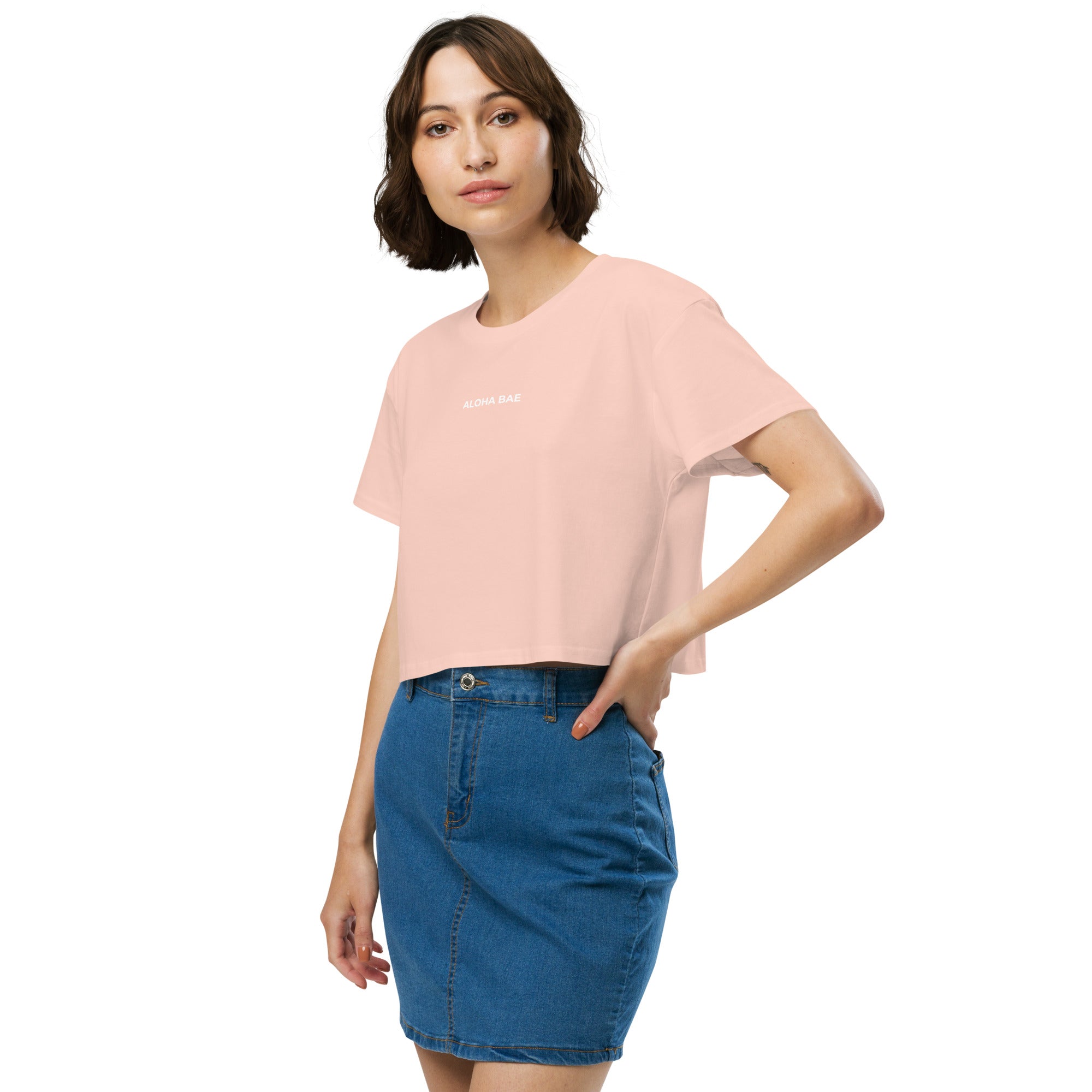 Aloha Bae Mini Logo Premium Crop Top Reverse-Activewear-alohabae