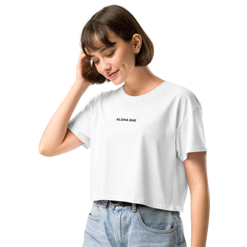 Aloha Bae Mini Logo Premium Crop Top-Activewear-alohabae