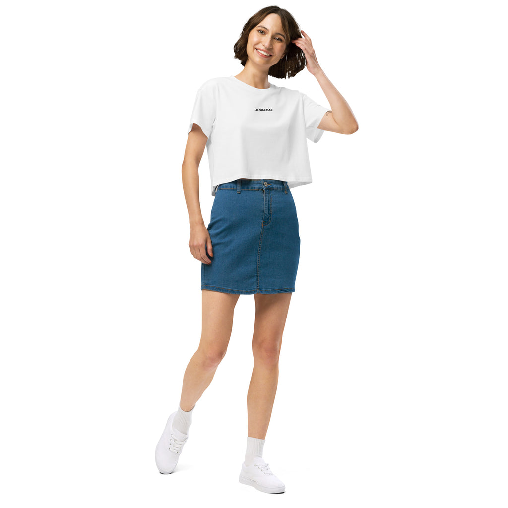Aloha Bae Mini Logo Premium Crop Top-Activewear-alohabae