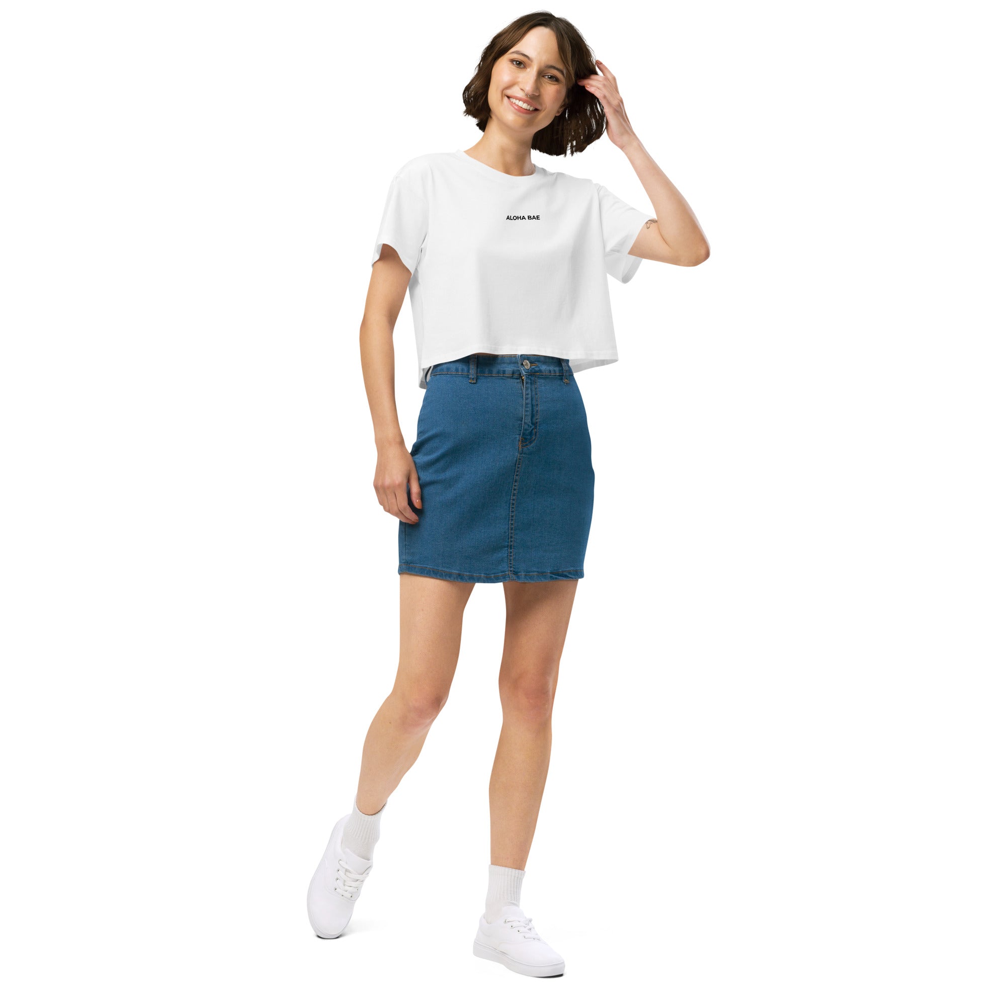Aloha Bae Mini Logo Premium Crop Top-Activewear-alohabae