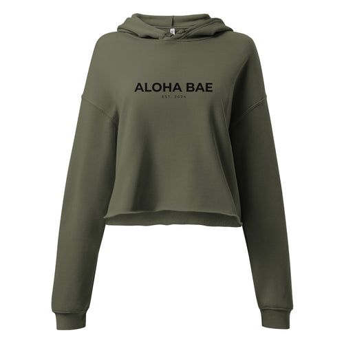 Aloha Bae Print Logo Crop Hoodie-Sweatshirt-alohabae