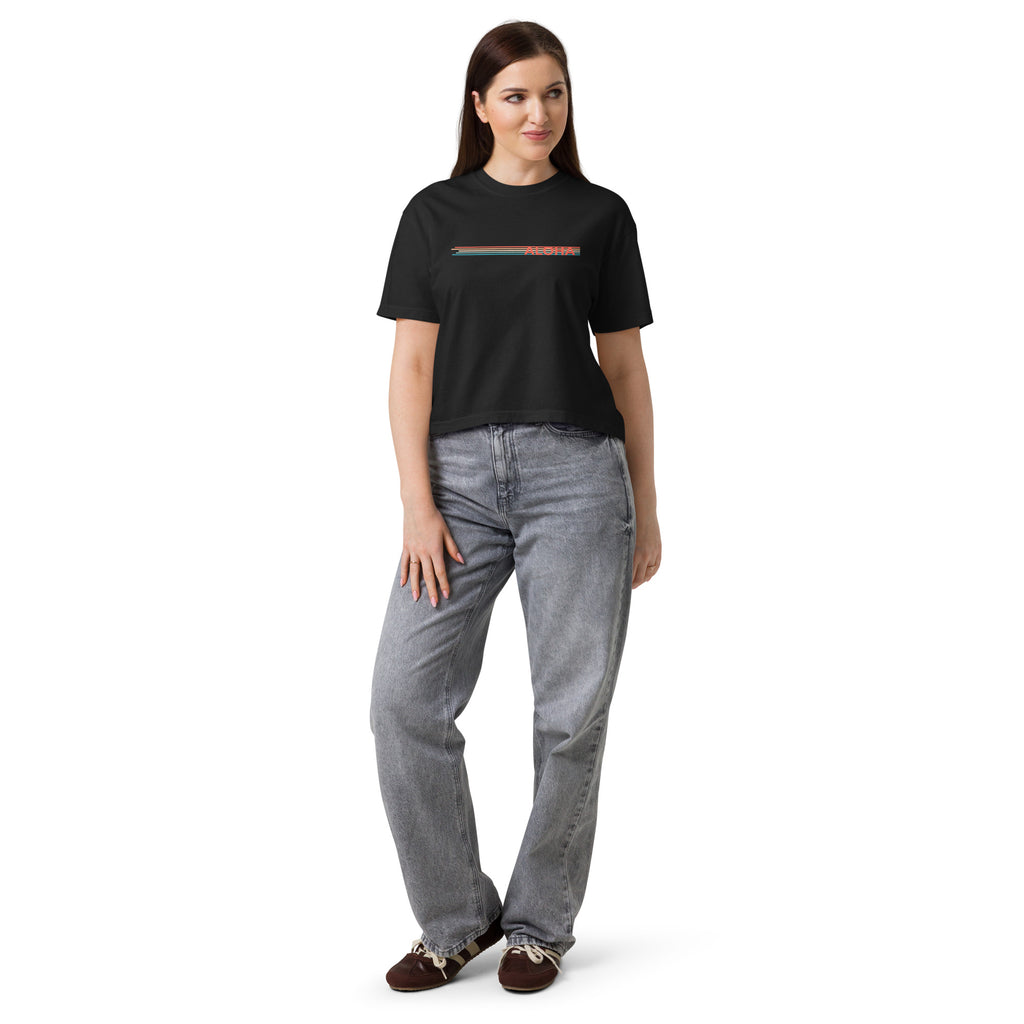 Retro Lines Premium Boxy Tee-T-shirt-alohabae