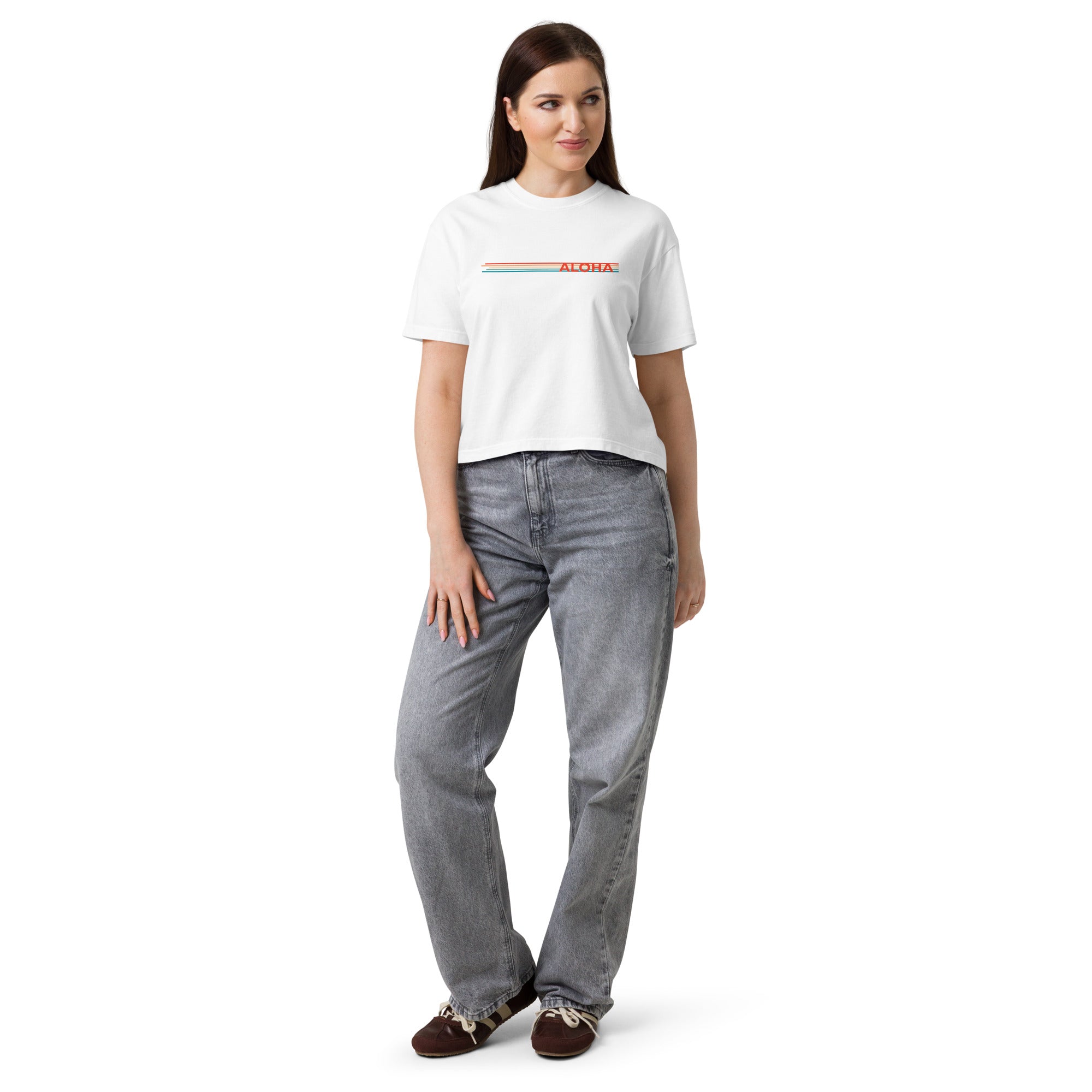 Retro Lines Premium Boxy Tee-T-shirt-alohabae