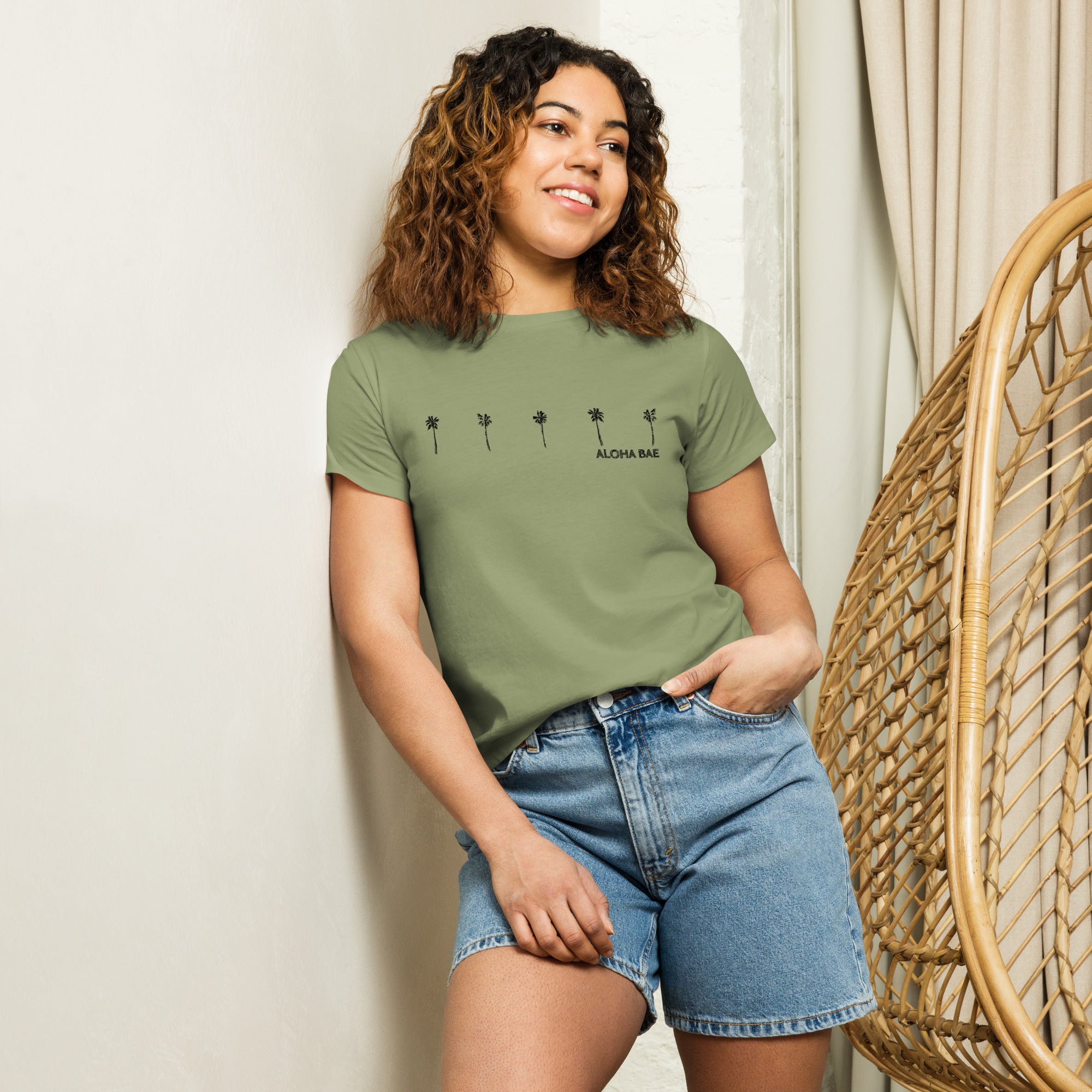 Aloha Palms High-Waisted T-Shirt-T-shirt-alohabae