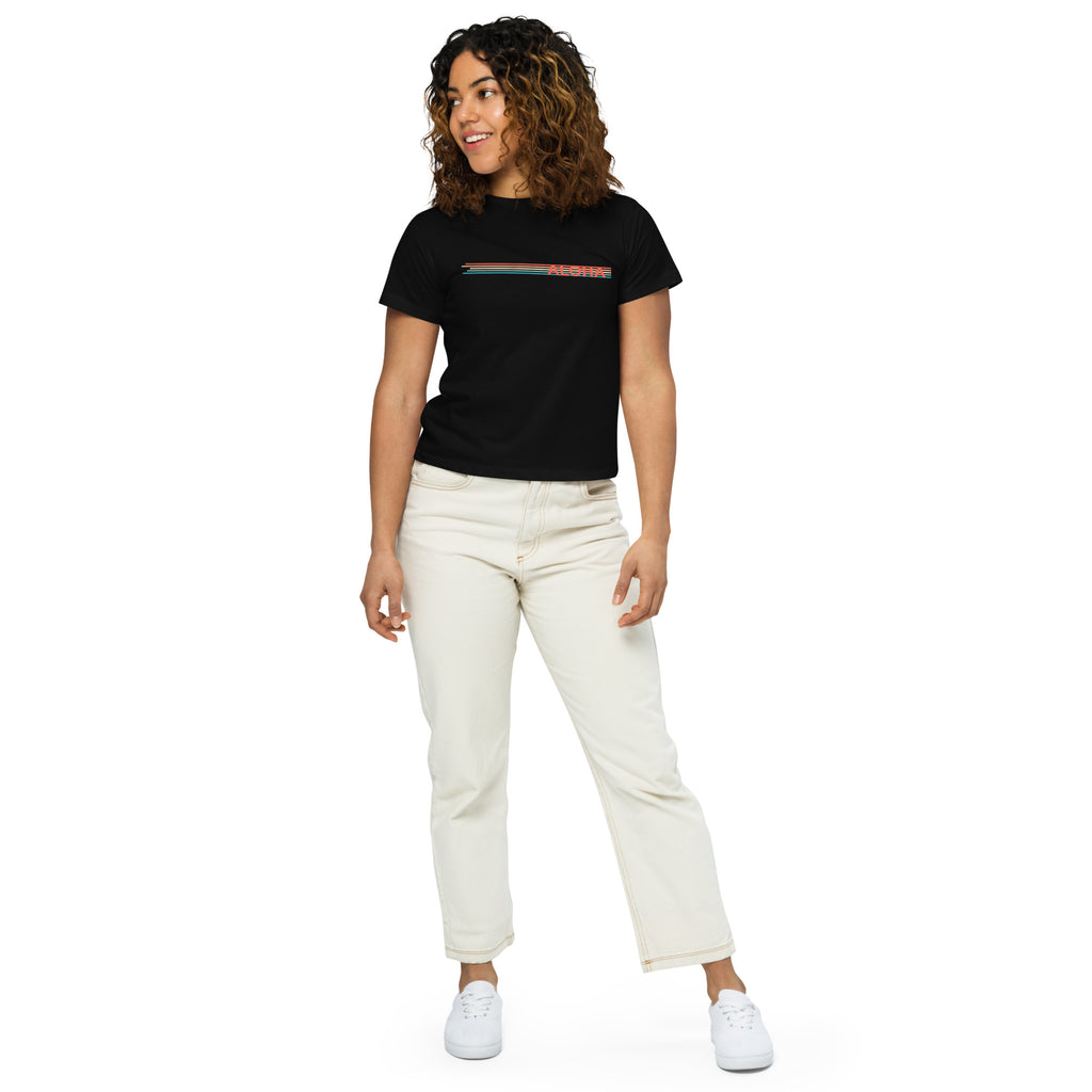 Retro Lines High-Waisted T-Shirt-T-shirt-alohabae
