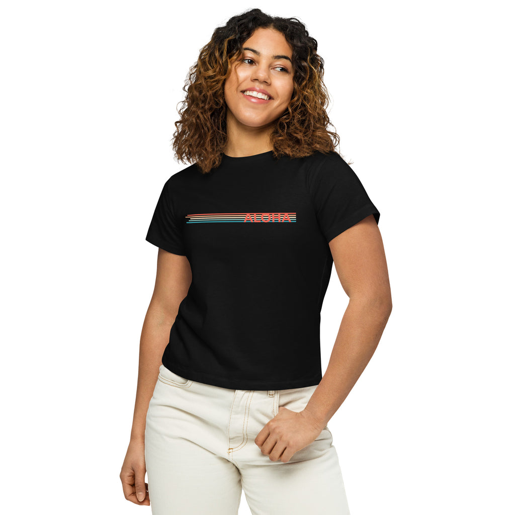 Retro Lines High-Waisted T-Shirt-T-shirt-alohabae