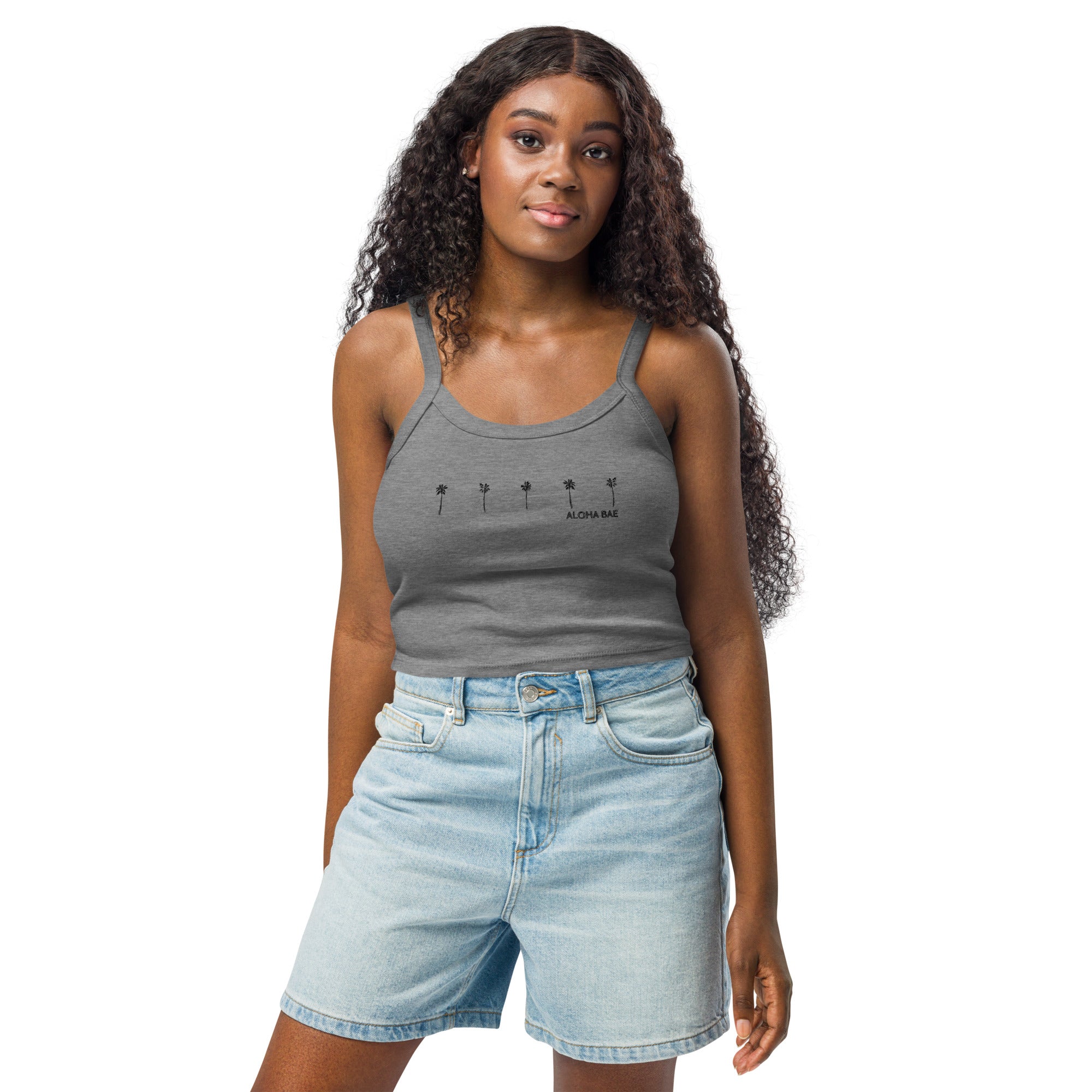 Aloha Palms Rib Tank Top-Tank Top-alohabae