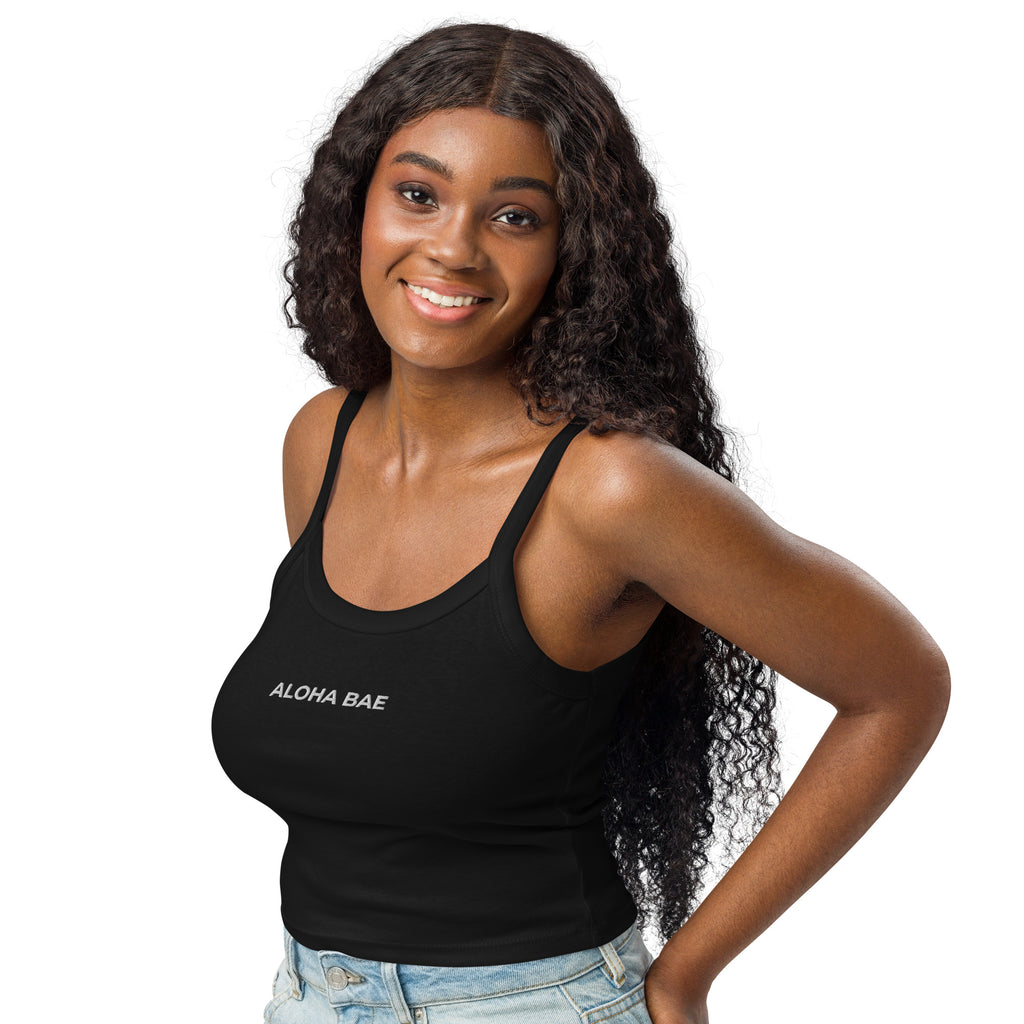 Aloha Bae Embroidered Micro-Rib Tank Top Reverse-Tank Top-alohabae