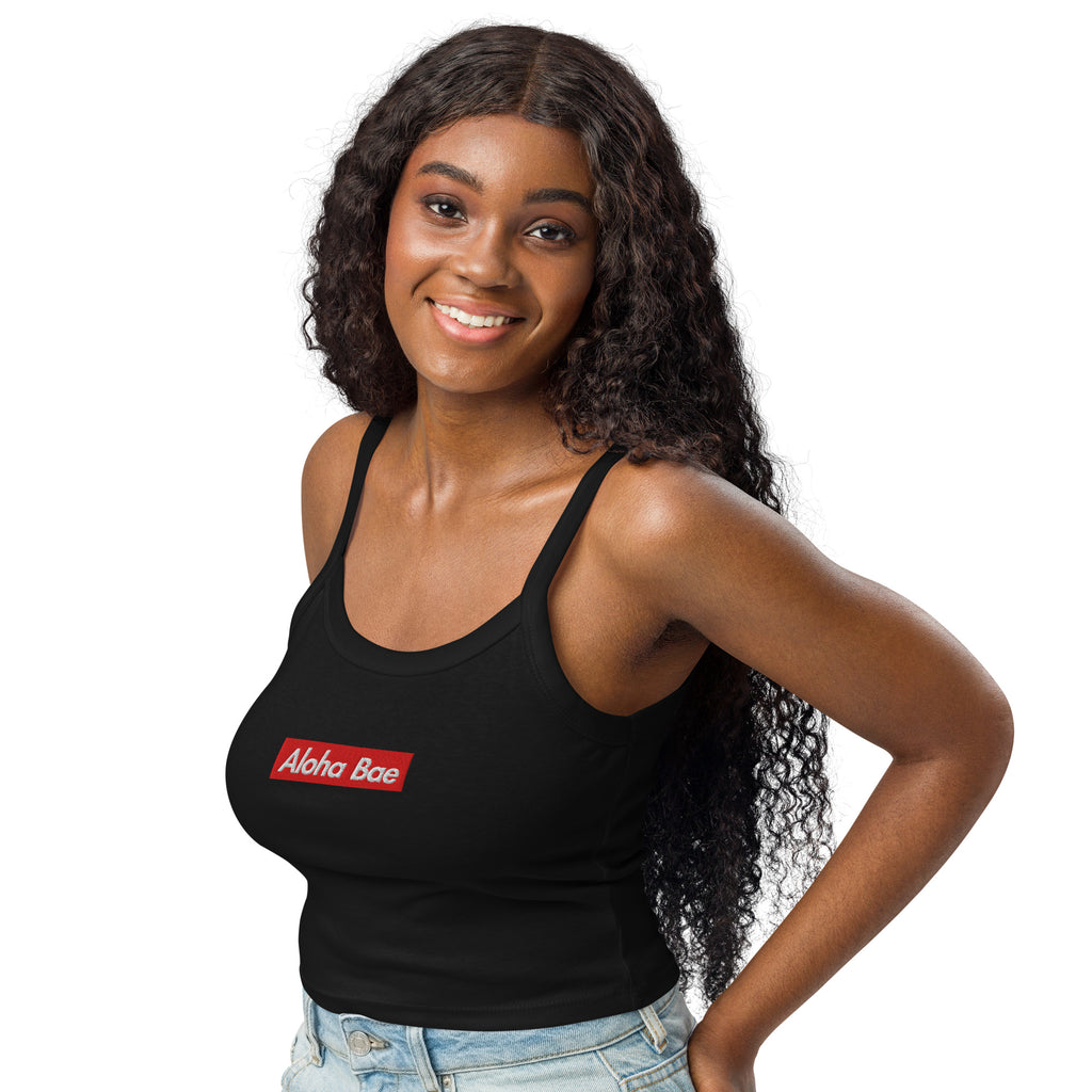 Aloha Bae Streetwear Logo Women’s Embroidered Rib Tank Top-Tank Top-alohabae