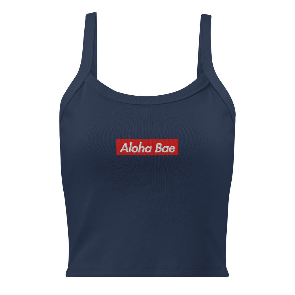 Aloha Bae Streetwear Logo Women’s Embroidered Rib Tank Top-Tank Top-alohabae