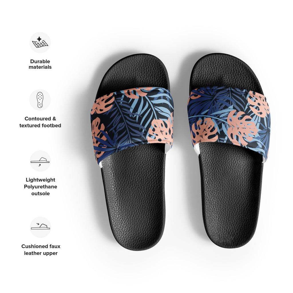 Midnight Tropics Soft Contour Women's Slides-Sandals-alohabae